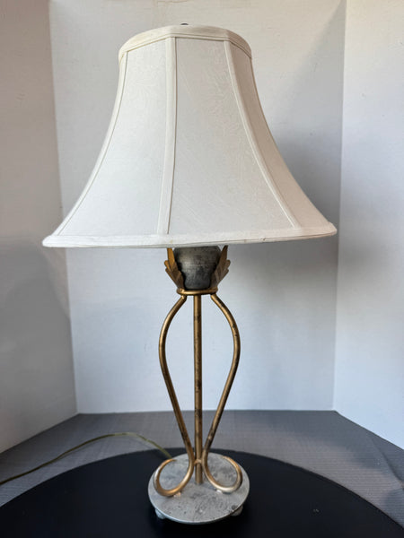 Mixed Metal Scroll & Leaf Table Lamp (WORKS)
