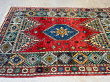 Hand Knotted Rug, (D) 7 ft 4 in x 4 ft 9 in; Multicolor