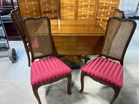 Drop Leaf Table with (2) Leaves, and (4) Can Back Chairs