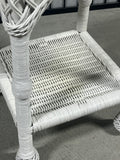 White Wicker Square Side Table