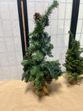 Faux Table Top Decorative Christmas Trees, 17"H, 24"H