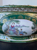 Asian Inspired Large Green Porcelain Foot Bath Planter