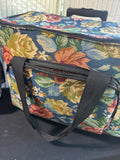 Rolling Tapestry Sewing Machine Trolley Bag with Hanging Accessory Bag
