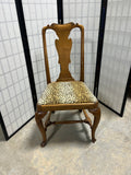 Single Dining Chair with Leopard Print Seat