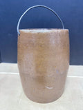 Vintage Earthenware Jar with Wire Handle (Missing Lid)