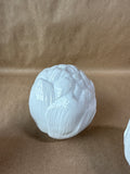 3 Piece White Ceramic Artichoke Decor Pieces