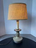 Danish Style Textured Pottery Candlestick Lamp (WORKS)