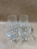 Set Of 4 Clear Glass Wine Glasses
