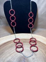 Necklace with Burgundy Circles