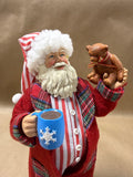 Santa Holding Bear And Hot Chocolate