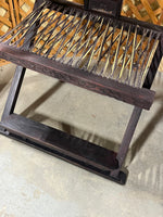 Chinese Horseshoe Back Folding Arm Chair with Cushion