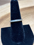 Silver Tone Band with Faux Diamonds - SIZE 8 1/2