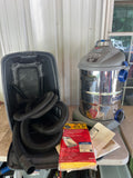 Shop Vac, 12 Gallon, with Bin of Hoses and Filter Bags, Powers on
