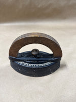 (A) Vintage Sad Iron With Wooden Handle