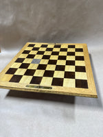 Mid Century Chess And Checker Set With Portable Case — Missing 2 Pieces