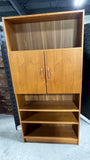 Danish Teak Veneer Cabinet with Open Shelving/Bookcase