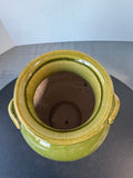Green Crackled Olive Jar Style Glazed Ceramic Vase