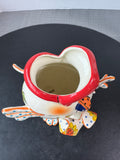 Colorful Ceramic Gluggle Jug Sunflower Fish Pitcher
