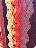 Crochet Fall Inspired Chevron Throw Blanket