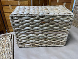 Light Tone Lidded Woven Basket,  3 Available, PRICED INDIVIDUALLY, $20 EACH
