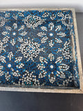 Pier 1 Imports Indonesia Blue Mosaic Glass & Wooden Tray