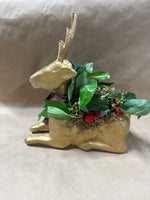 Gold Paper Mache Reindeer Center Piece