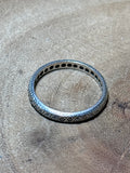 Silver Tone Band with Faux Diamonds - SIZE 8 1/2