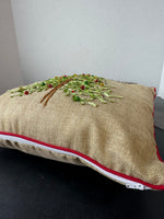 Jingle Bell Embellished Christmas Throw Pillow