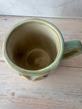 Seafoam Green Glazed Pottery Owl Coffee Mug