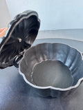 Black Smith & Clark Ironworks 2 Qt Enameled Cast Iron Pumpkin Dutch Oven