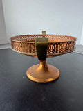 Manning Bowman #260 Vintage Copper Pedestal Bowl with Brass Handles