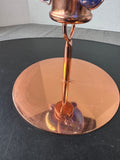 Blue Blown Glass Vintage Gazing Ball with Copper Stand