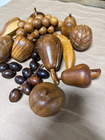 (A) Lot Of Mid Century Wooden Fruit — 17 Pieces