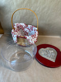“Be My Valentine” Longaberger Basket With Liner And Doves On Lid - Comes With Box