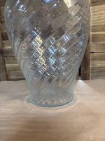 Clear Glass Swirl Flower Vase