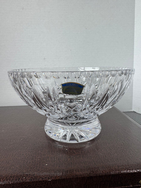 Polonia Poland Lead Crystal Pedestal Bowl