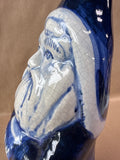 Ceramic Blue And White Santa With Bunny Designs