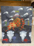 “The Buffalo’s Are Coming” Original Extra Large Canvas; Signed R. Sniady