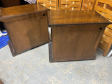 Pair of Dark Wood End Tables/Cabinets