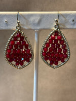 Earrings with Red Beads