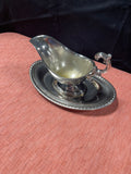 Silver Plated Gravy Boat and Tray