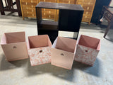Particle Board Cubes with Fabric Bins