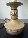Danish Style Textured Pottery Candlestick Lamp (WORKS)