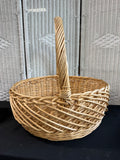 XL Wicker Woven Round Hand Basket with Small Hand Basket