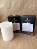 Unscented Luminara Pillar Candle - Pair - Appears Unused (E)