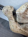Signed Rustic Wooden Hanging Trumpet Angel AS IS (READ DESCRIPTION CAREFULLY)