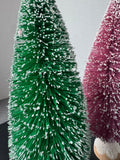 Trio of Cotton Candy Colored Bottle Brush Christmas Trees