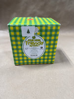 Waving Snowman On John Deer Tractor With Box