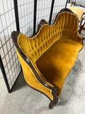 Antique Sofa, Gold Fabric***HEAVY ITEM***READ DETAILS ON PICK UP POLICY***
