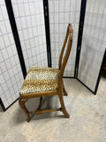 Single Dining Chair with Leopard Print Seat